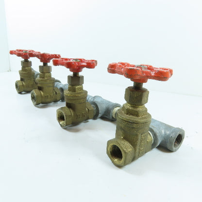 4 Way 3/8" NPT Assembled Water Gate Valve Manifold