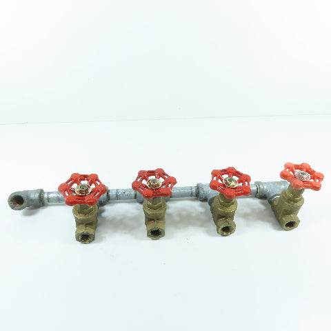 4 Way 3/8" NPT Assembled Water Gate Valve Manifold
