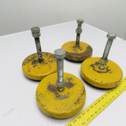 9" x 2-/4" Tall Heavy Duty Machinery Leveling Mount Pads With Threaded Studs