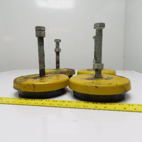 9" x 2-/4" Tall Heavy Duty Machinery Leveling Mount Pads With Threaded Studs