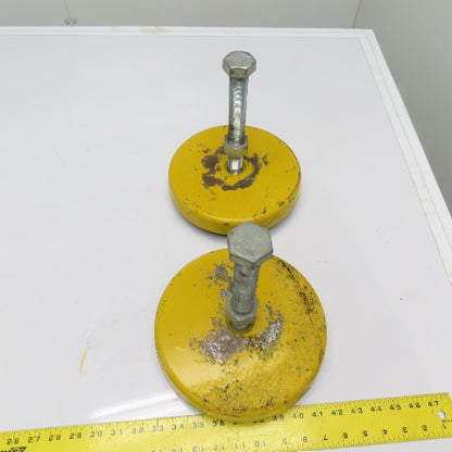 9" x 2-/4" Tall Heavy Duty Machinery Leveling Mount Pads With Threaded Studs