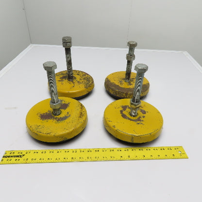 9" x 2-/4" Tall Heavy Duty Machinery Leveling Mount Pads With Threaded Studs