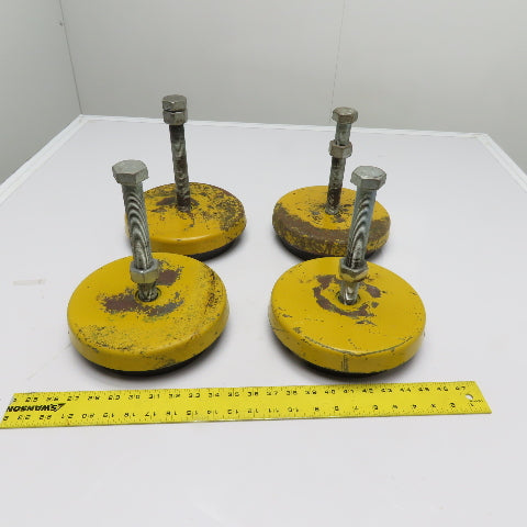 9" x 2-/4" Tall Heavy Duty Machinery Leveling Mount Pads With Threaded Studs