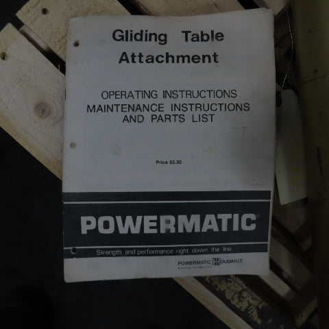 Powermatic Table Saw Sliding Gliding Table Attachement Miter Cross Cut