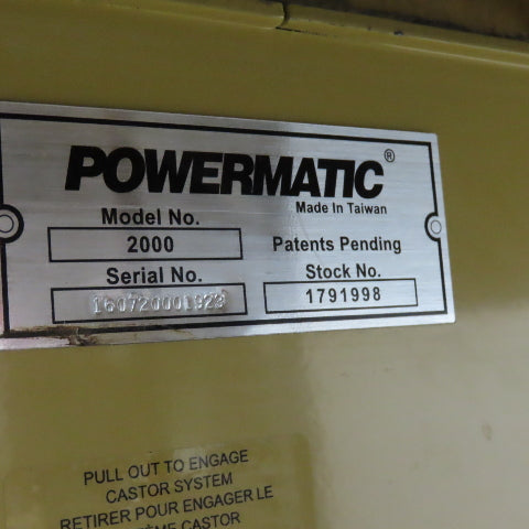 Powermatic 2000 10" Cabinet Table Saw with Fence 208/220V 1Ph 6Hp