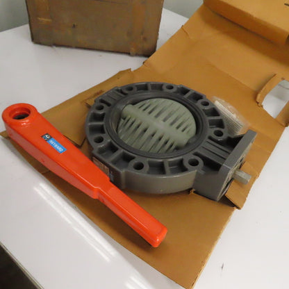 Hayward 8" PVC Butterfly Valve 150 PSI PPL Disc EPDM Liner 416 SS Lever Handle