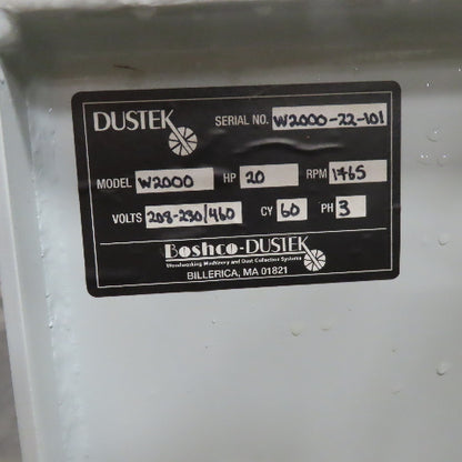Dustek W2000 Whispurr 4 Bag Dust Collector System 20Hp 208-230/460V 3Ph NEW