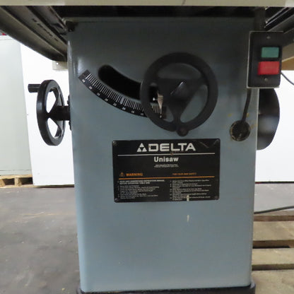Delta Unisaw 10" Tilting Arbor Cabinet Table Saw 208-220/480V 5Hp Tested
