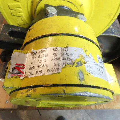 Rulmeca 220M Motorized Conveyor Pulley Roller 1.0HP 8.50" x 39" OD BF 48 FPM