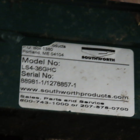 Southworth LS4-36GHC 2 Ton Hydraulic Lift Table 96" x 36" 460V 3Ph 7"-42" Lift