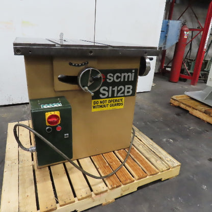 SCMI SI 12 PS Tilting Arbor Table Saw 460V 3Ph 60Hz 4.8kW 90-45° Bevel Tested