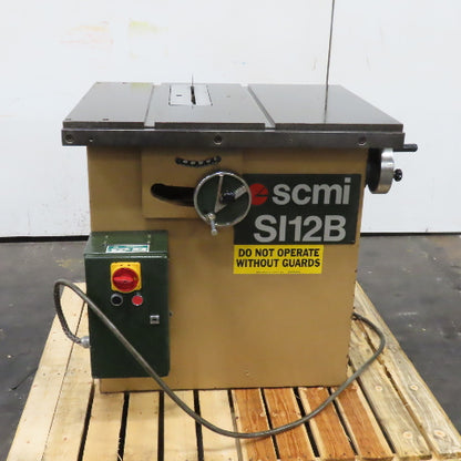SCMI SI 12 PS Tilting Arbor Table Saw 460V 3Ph 60Hz 4.8kW 90-45° Bevel Tested