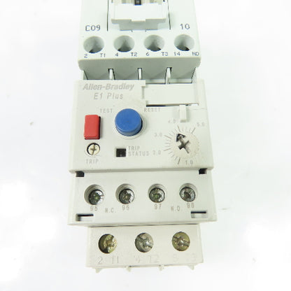 Allen-Bradley 100-C09*10 9A 600V Contactor 120V Coil w/ 193-EECB Relay 1-5A