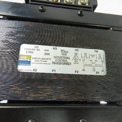 Hevi-Duty E500 0.500kVA Control Transformer Pri 220-480V Sec 110-115-120V