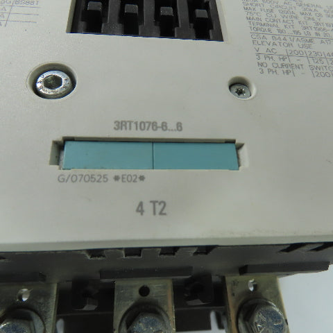 Siemens 3RT1076-6AR36 Sirius 500A 3-Pole Power Contactor 440-480V Coil