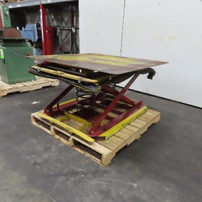 1000Lbs. 48" x 48" Spring-Actuated Self-Leveling Scissor Pallet Positioner