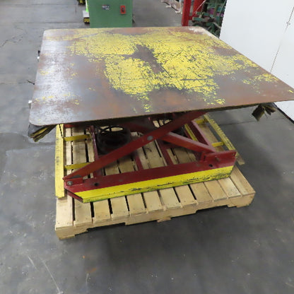 1000Lbs. 48" x 48" Spring-Actuated Self-Leveling Scissor Pallet Positioner