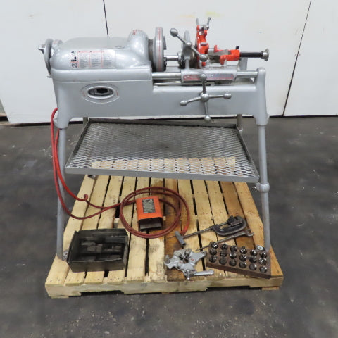 RIDGID 535 Pipe & Bolt Threading Machine on Stand 115V 15A 1Ph & Extras