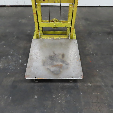 24" x 24" 1 Ton Load Tested Manual Hand Crank Winch Lift Table Cart 4"-35" Lift
