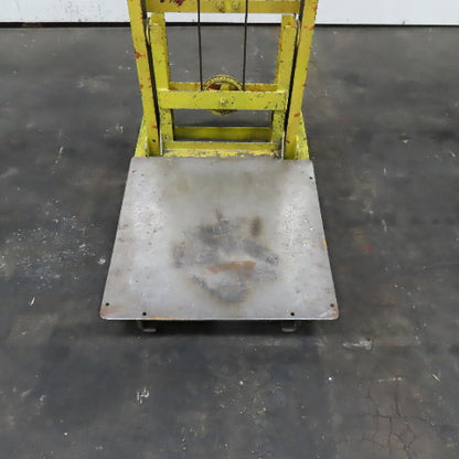 24" x 24" 1 Ton Load Tested Manual Hand Crank Winch Lift Table Cart 4"-35" Lift