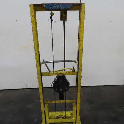 24" x 24" 1 Ton Load Tested Manual Hand Crank Winch Lift Table Cart 4"-35" Lift
