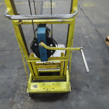 24" x 24" 1 Ton Load Tested Manual Hand Crank Winch Lift Table Cart 4"-35" Lift