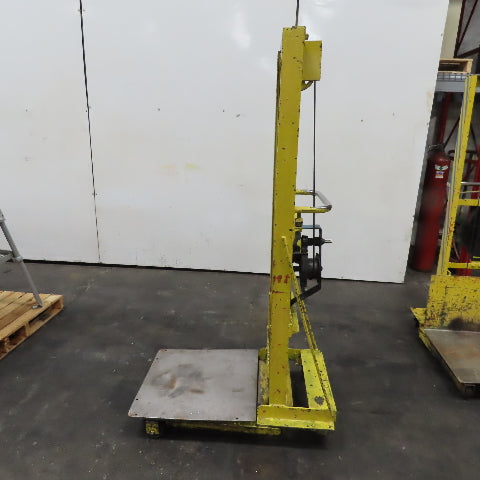 24" x 24" 1 Ton Load Tested Manual Hand Crank Winch Lift Table Cart 4"-35" Lift
