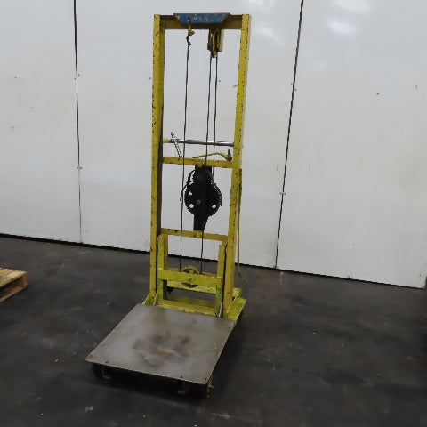 24" x 24" 1 Ton Load Tested Manual Hand Crank Winch Lift Table Cart 4"-35" Lift