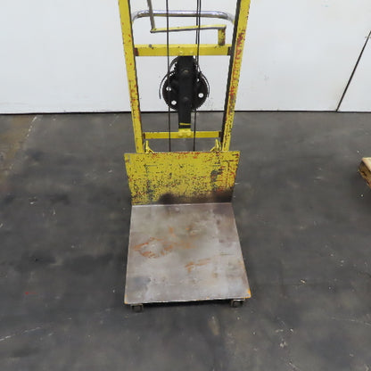 24" x 24" 1 Ton Load Tested Manual Hand Crank Winch Lift Table Cart 4"-35" Lift