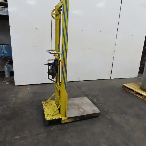 24" x 24" 1 Ton Load Tested Manual Hand Crank Winch Lift Table Cart 4"-35" Lift