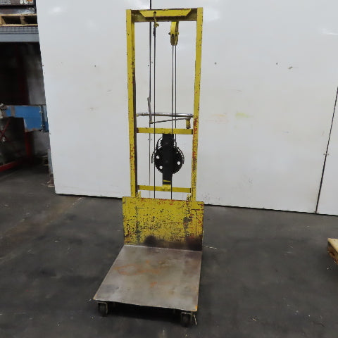 24" x 24" 1 Ton Load Tested Manual Hand Crank Winch Lift Table Cart 4"-35" Lift