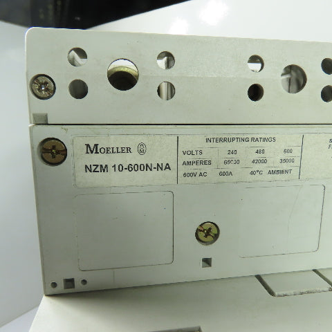 Moeller ZMA-600-NZM10-NA NZM10-600N-NA 600A 3P Circuit Breaker 600V W/ D-NZM 10