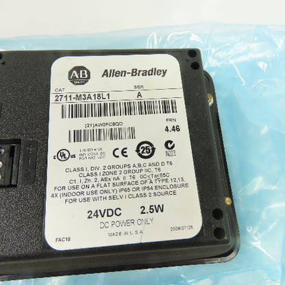 Allen-Bradley 2711-M3A18L1 PanelView 300 Micro Keypad Terminal FRN 4.46 Ser A