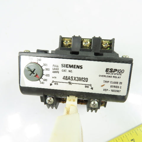 Siemens 48ASX3M20 Solid-State Overload Relay 200-540A 3Ph 600VAC Ser C