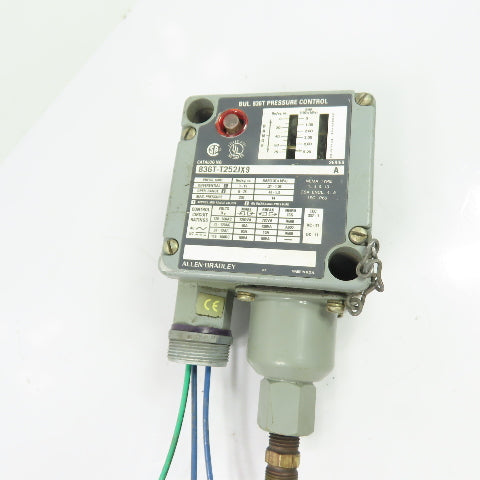 Allen-Bradley 836T-T252JX9 Pressure Control Switch 0-75PSI Ser A 600V