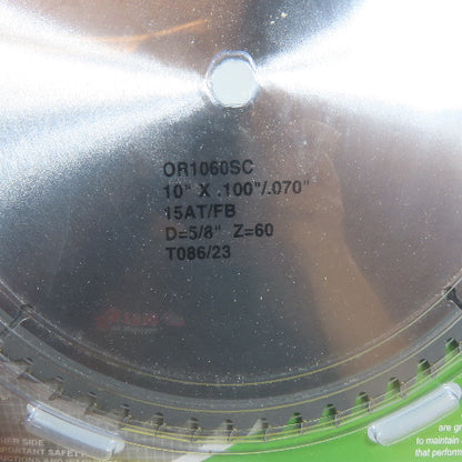 Orion OR1060SC 10" 60-Tooth Carbide Tipped Circular Saw Blade