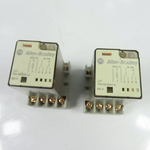 Allen-Bradley 700-HA32A1-4 Ice Cube Relay 120VAC 10A w/ Socket Base Lot Of 2