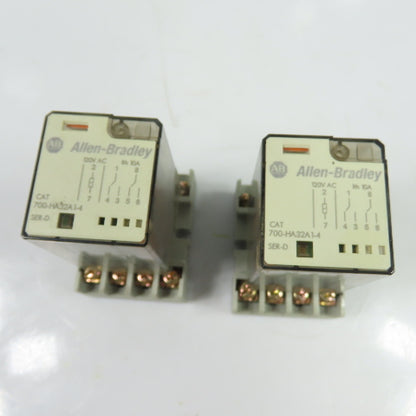 Allen-Bradley 700-HA32A1-4 Ice Cube Relay 120VAC 10A w/ Socket Base Lot Of 2