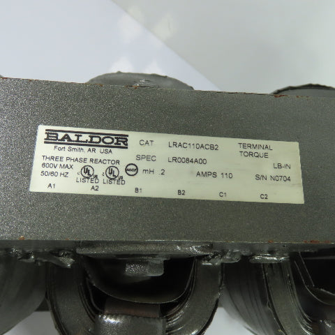 Baldor LRAC110ACB2 3Ph Three Phase Line Reactor 110A 600V Max 0.2 mH 50/60Hz
