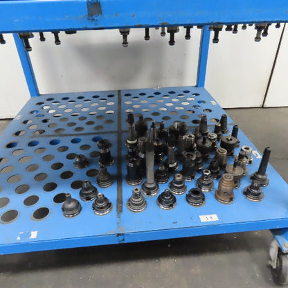 Misc. Lot CAT 40 Tool Holders ER Weldon Facemill On Storage Cart 200+ Tools