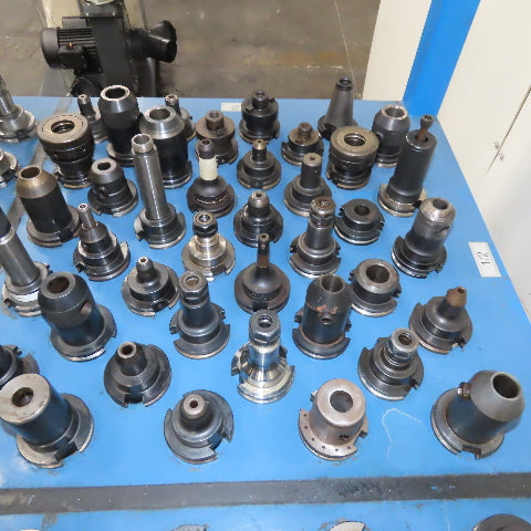 Misc. Lot CAT 40 Tool Holders ER Weldon Facemill On Storage Cart 200+ Tools