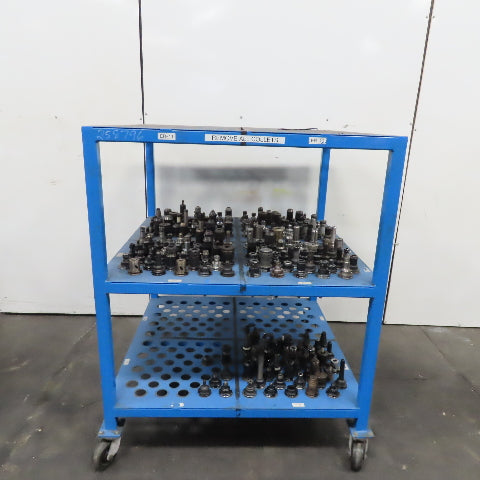 Misc. Lot CAT 40 Tool Holders ER Weldon Facemill On Storage Cart 200+ Tools