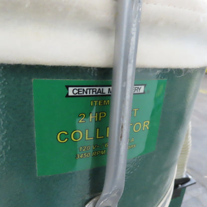 Central Machinery 97869 2HP 70 Gallon Dust Collector 120V 1Ph 3450RPM