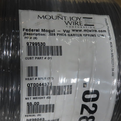 Mount Joy Wire 9799530 .028 PHOS Garter Spring Wire 55 lbs Per Spool Lot Of 11