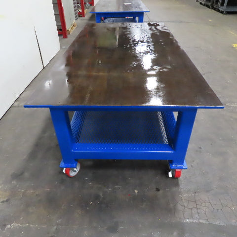 96" x 48" New Rolling Welding Table Work Bench 3/4" Steel Top W/ Shelf 34" Tall