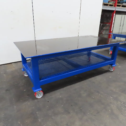96" x 48" New Rolling Welding Table Work Bench 3/4" Steel Top W/ Shelf 34" Tall