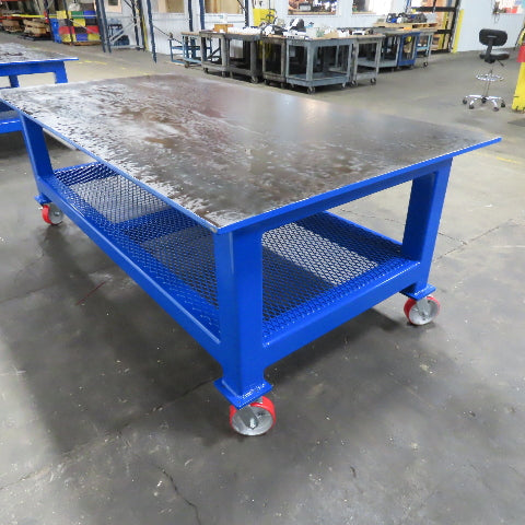 96" x 48" New Rolling Welding Table Work Bench 3/4" Steel Top W/ Shelf 34" Tall