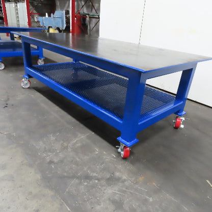 96" x 48" New Rolling Welding Table Work Bench 3/4" Steel Top W/ Shelf 34" Tall
