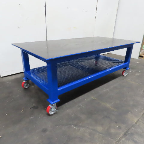 96" x 48" New Rolling Welding Table Work Bench 3/4" Steel Top W/ Shelf 34" Tall