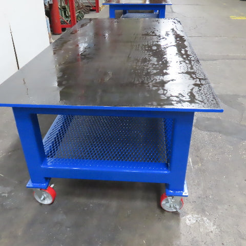 96" x 48" New Rolling Welding Table Work Bench 3/4" Steel Top W/ Shelf 34" Tall